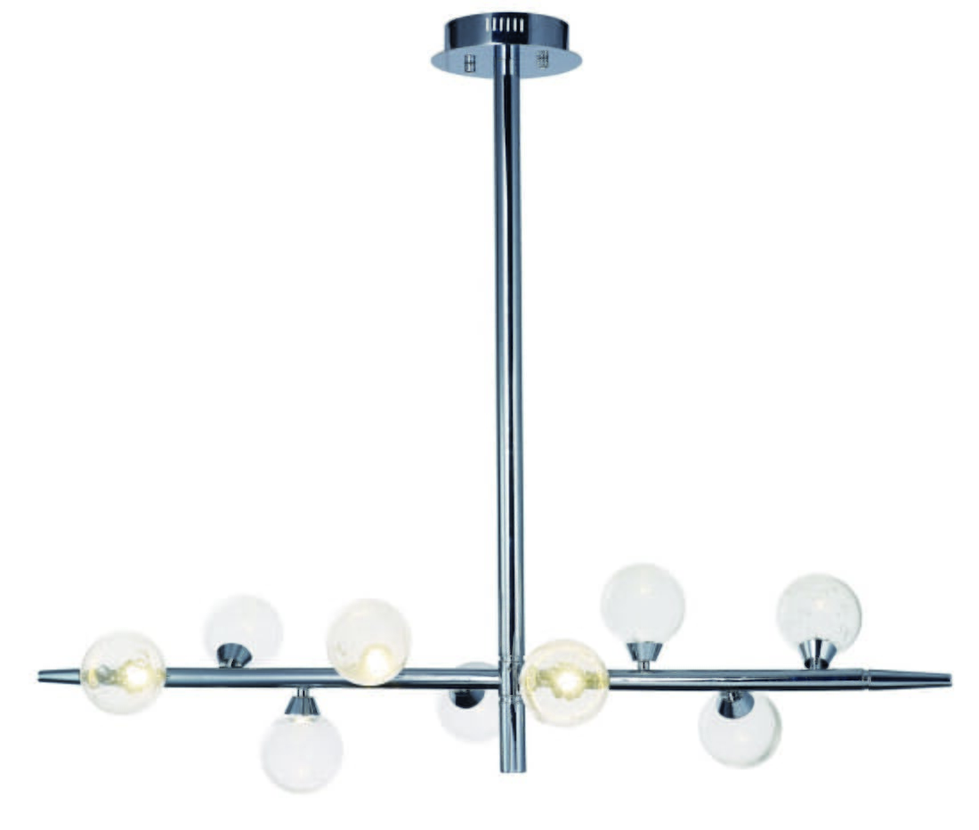 ET2 Bubbly LED 46.5" 9-Light Bubble Glass Pendant in Polished Chrome