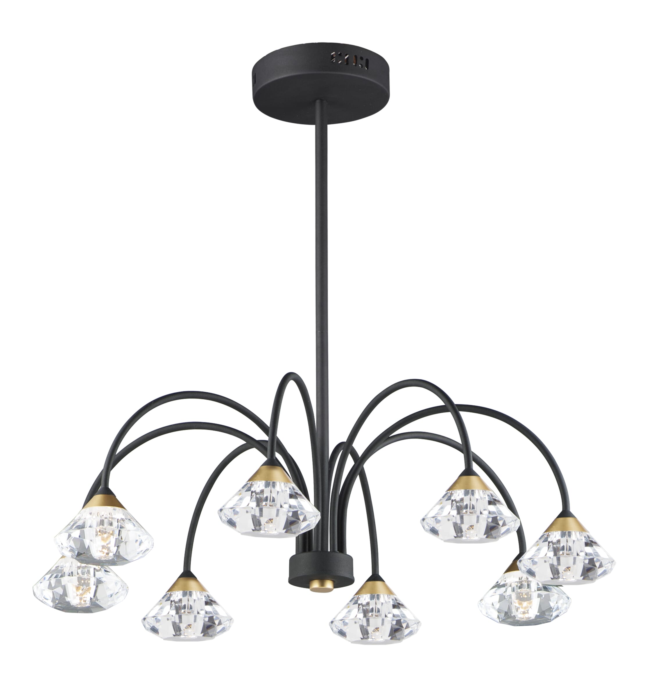 ET2 Lighting Hope 29" LED 8-Light Ceiling Light in Black / Metallic Gold