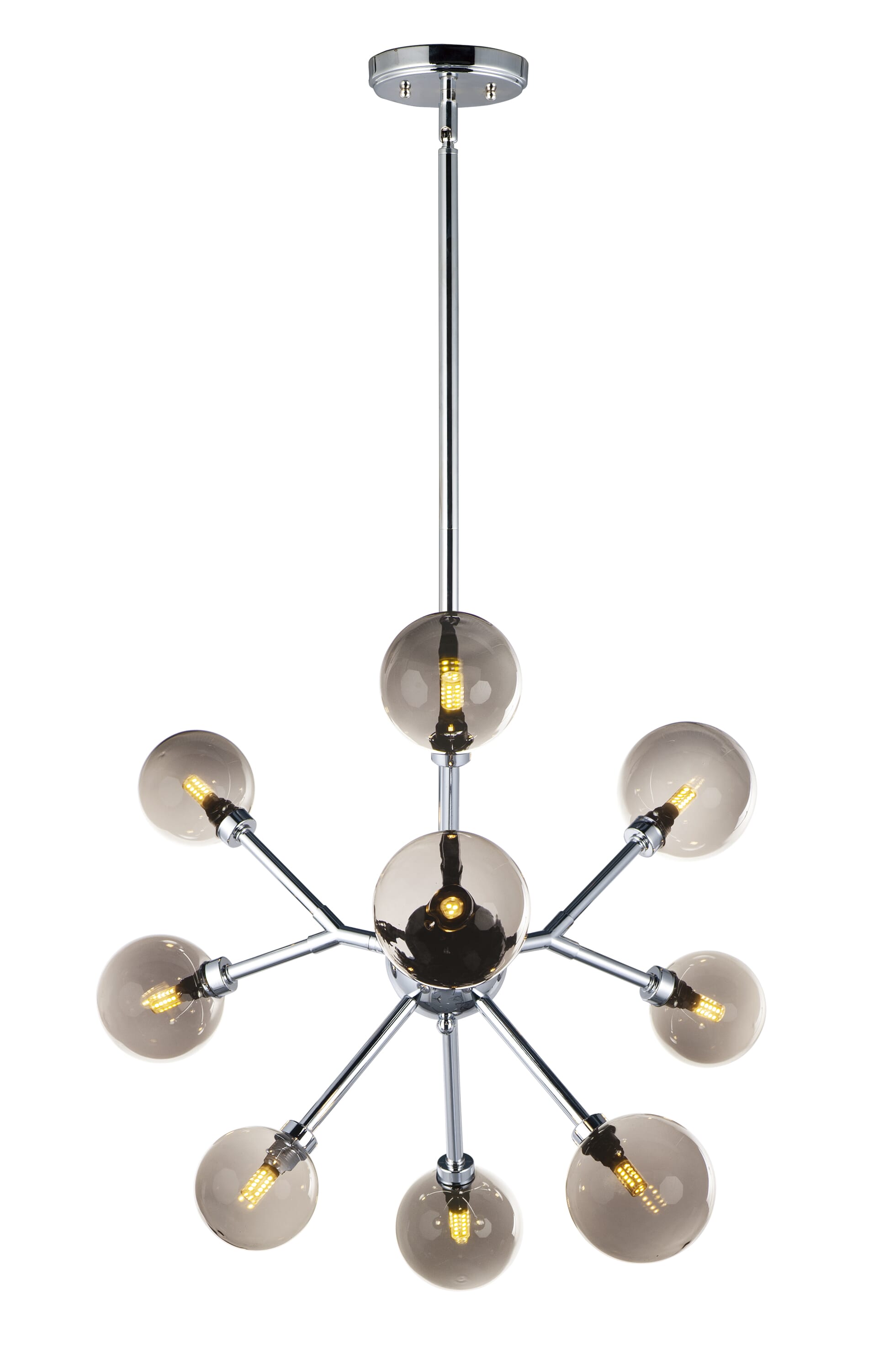 ET2 Lighting Asteroid 27.5" 9-Light LED Chandelier in Polished Chrome