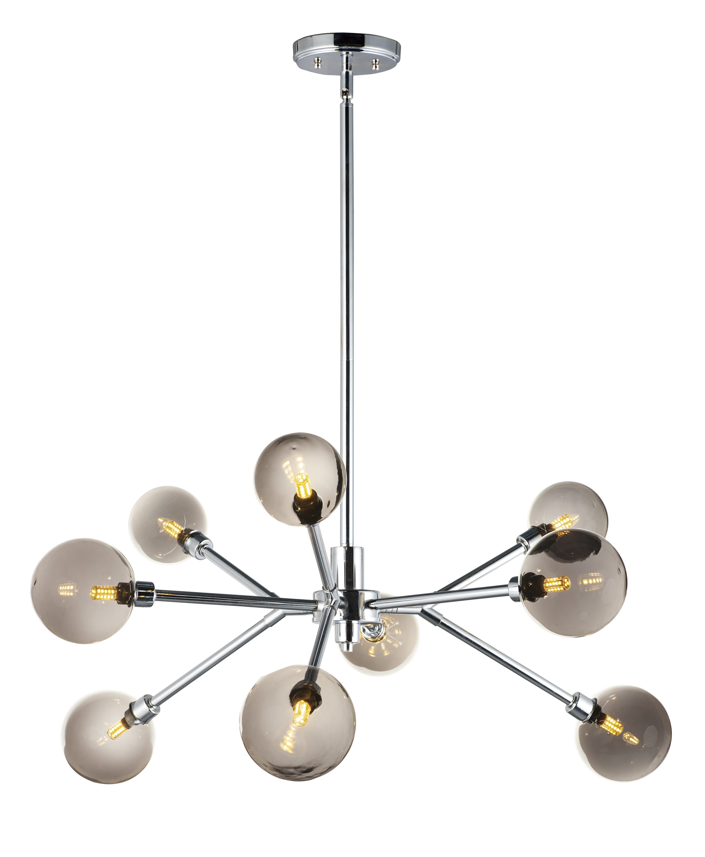 ET2 Lighting Asteroid 31" 9-Light LED Chandelier in Polished Chrome