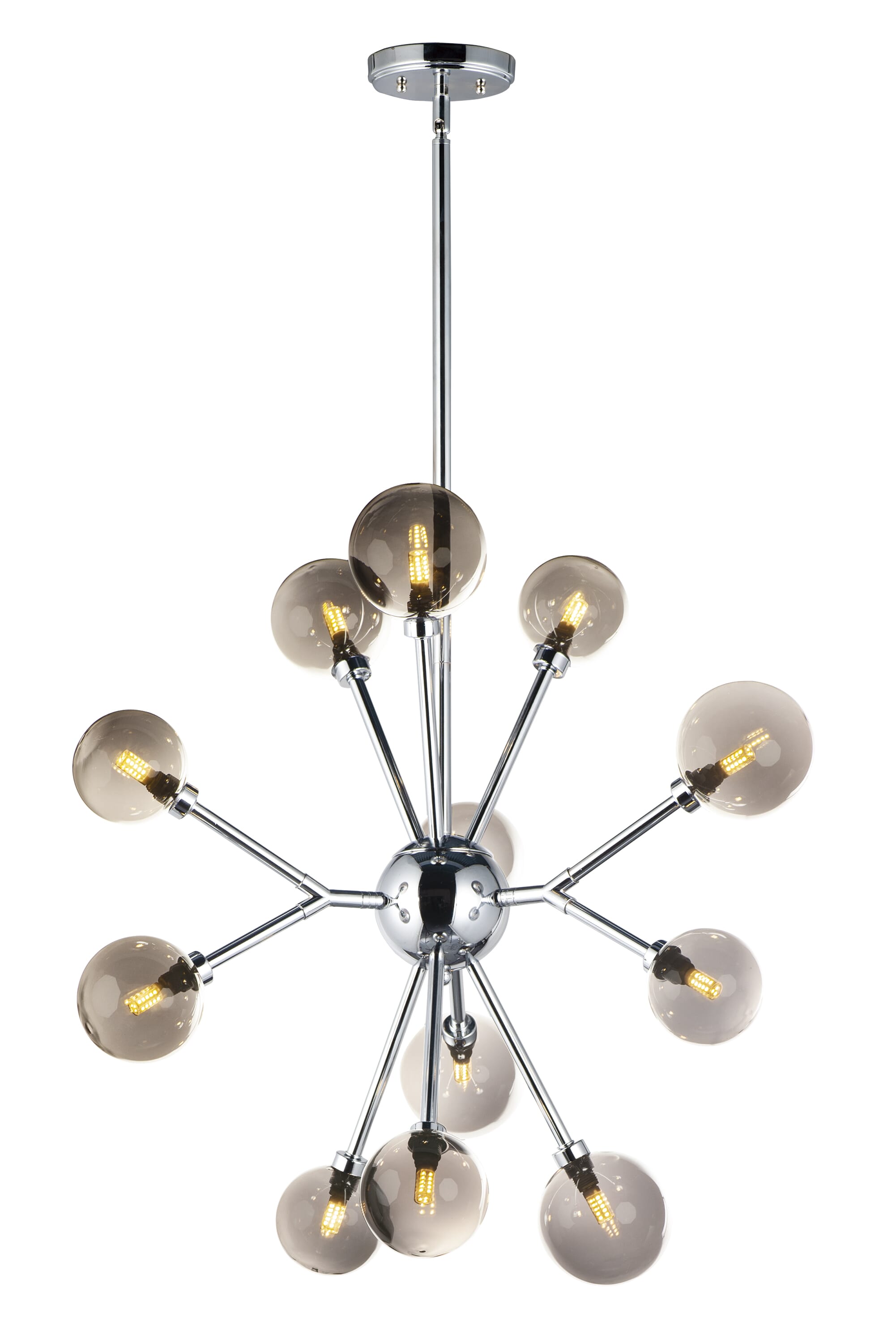 ET2 Lighting Asteroid 28.25" 12-Light LED Chandelier in Polished Chrome