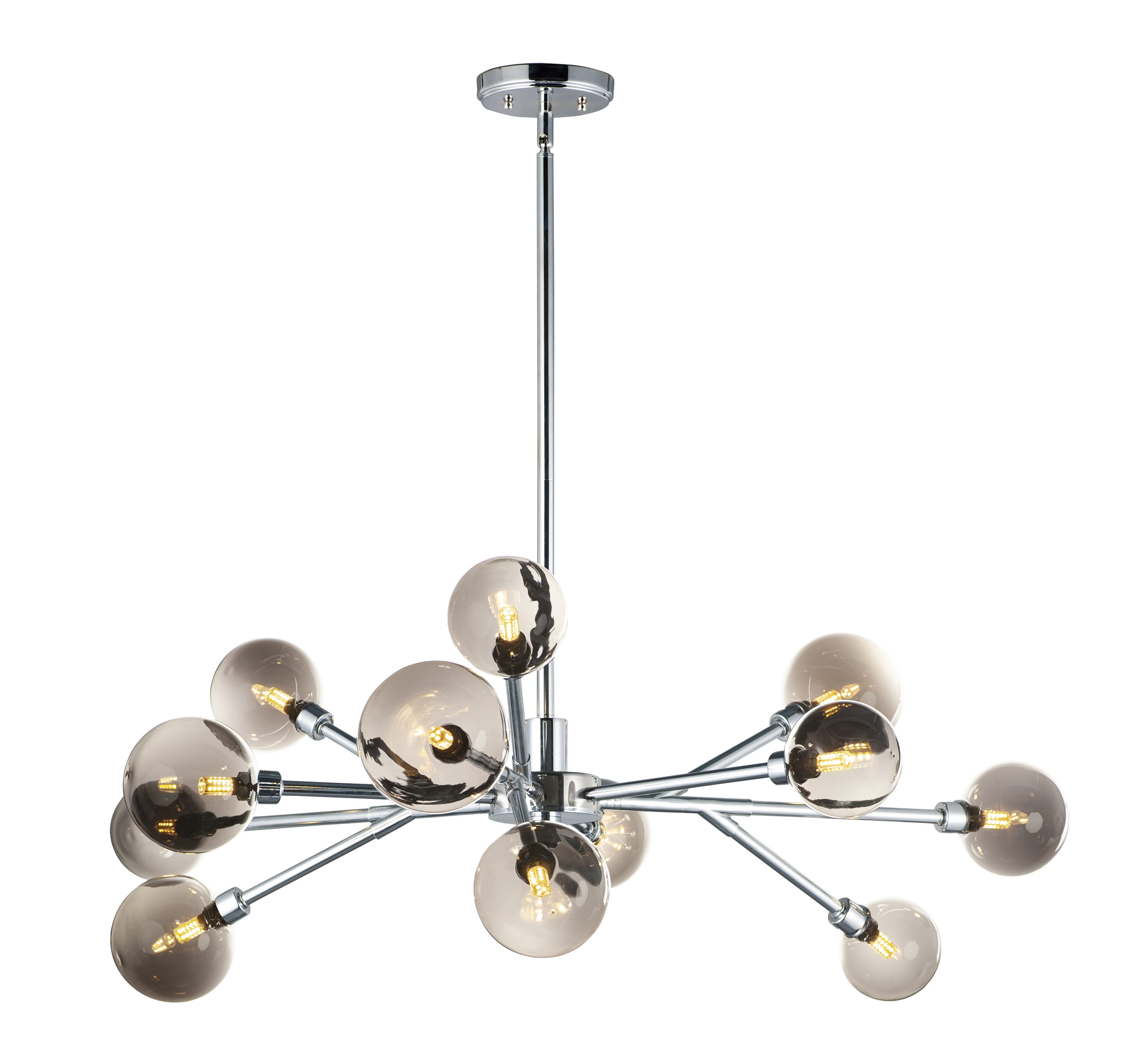 ET2 Lighting Asteroid 41.5" 12-Light LED Chandelier in Polished Chrome