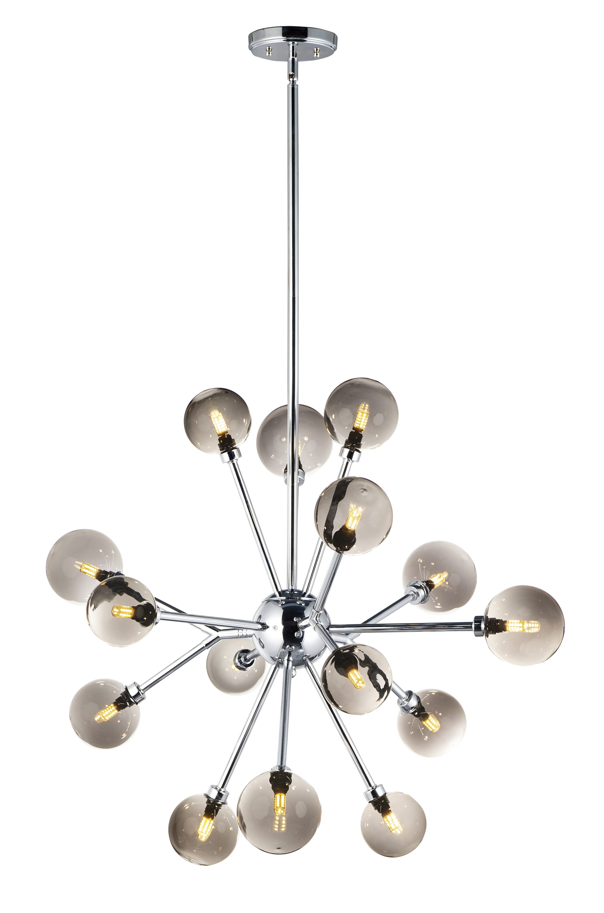 ET2 Lighting Asteroid 30.75" 15-Light LED Chandelier in Polished Chrome