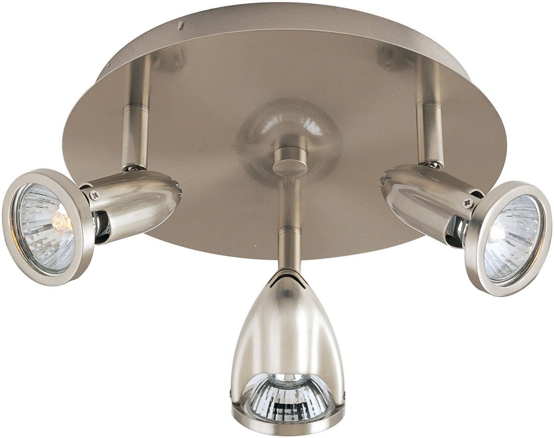 ET2 Agron 9" 3-Light Flush Mount Ceiling Light in Satin Nickel