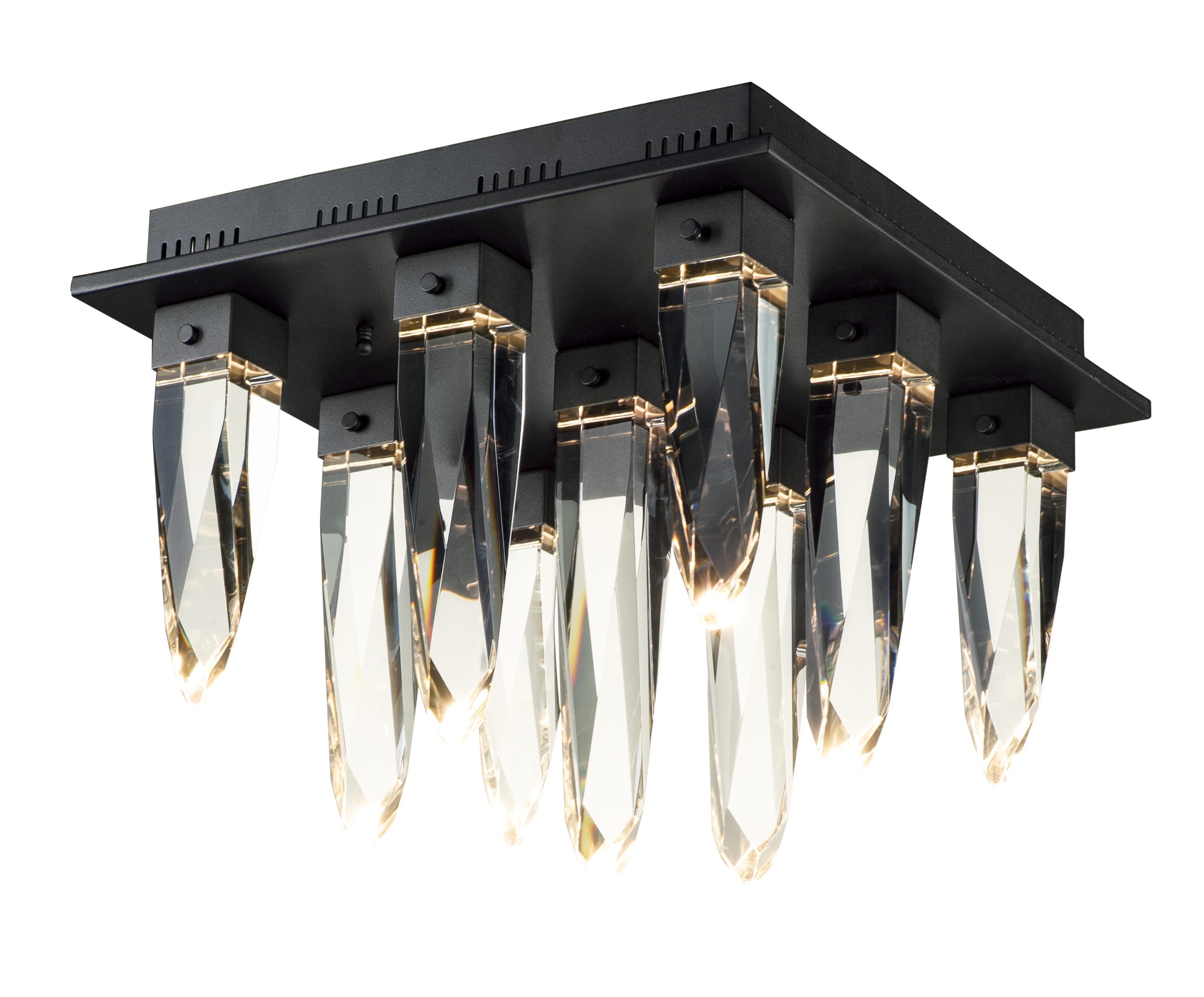 ET2 Lighting Quartz 17.75" LED 9-Light Ceiling Light in Black