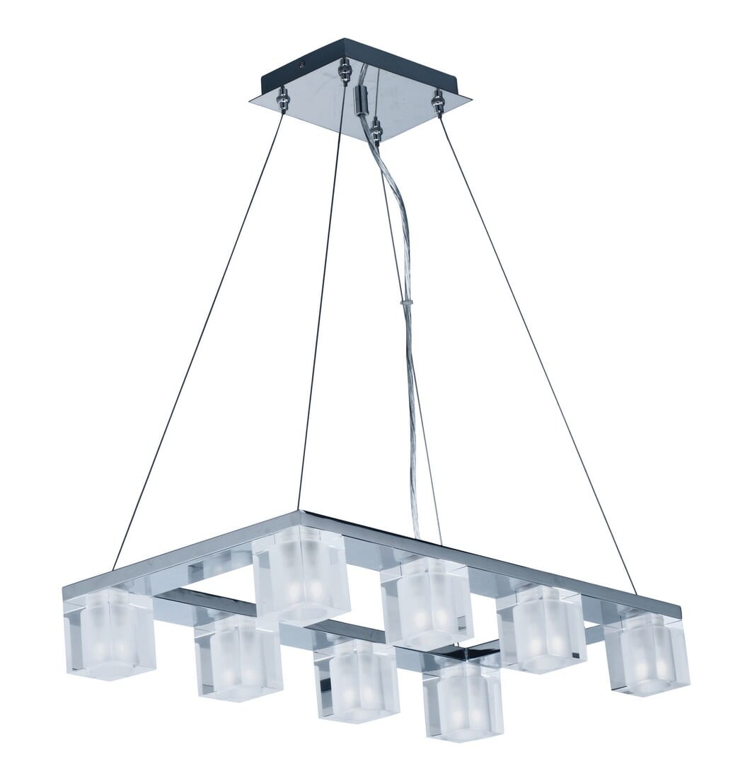 ET2 Blocs LED 23.5" 8-Light Linear Pendant in Polished Chrome