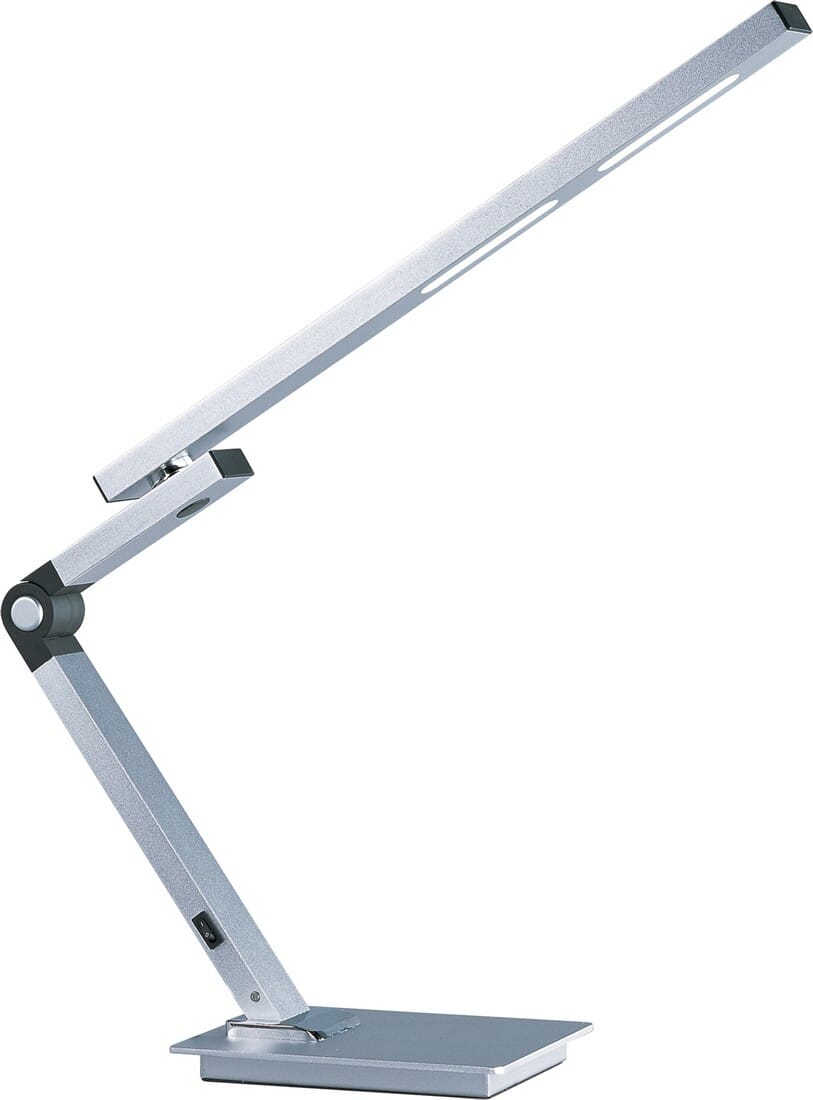 ET2 Eco-Task 23" LED Swing Arm Table Lamp in Satin Aluminum