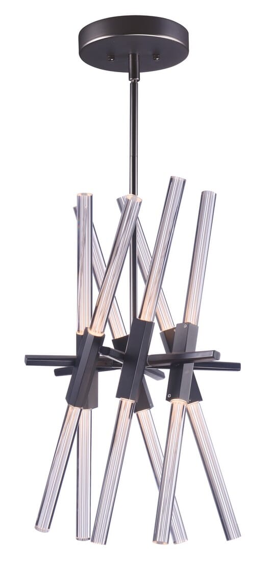 ET2 Light Saber LED 23.75" 12-Light Entry Foyer Pendant in Gunmetal