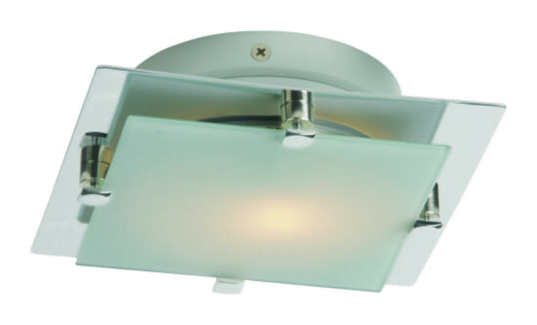 ET2 Piccolo LED 6.5" Frost White Glass Flush Mount in Satin Nickel