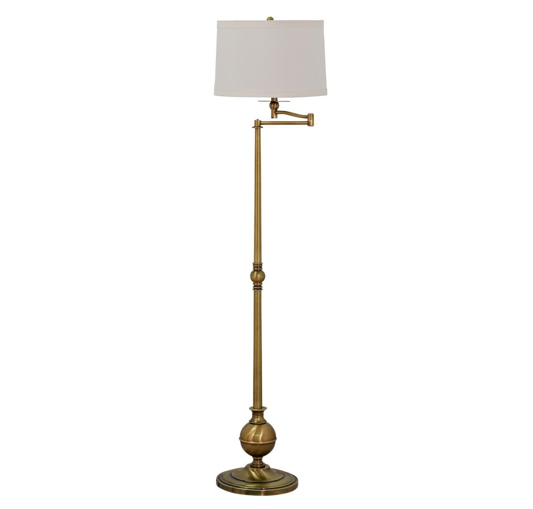 House of Troy Essex 61" Swing Arm Floor Lamp in Antique Brass