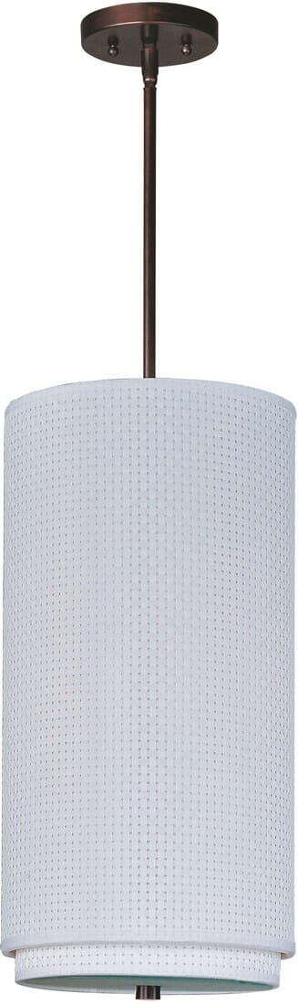 ET2 Elements 19" White Weave Mini Pendant in Oil Rubbed Bronze