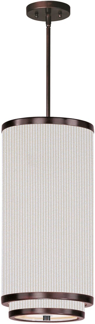 ET2 Elements 19" White Pleat Mini Pendant in Oil Rubbed Bronze