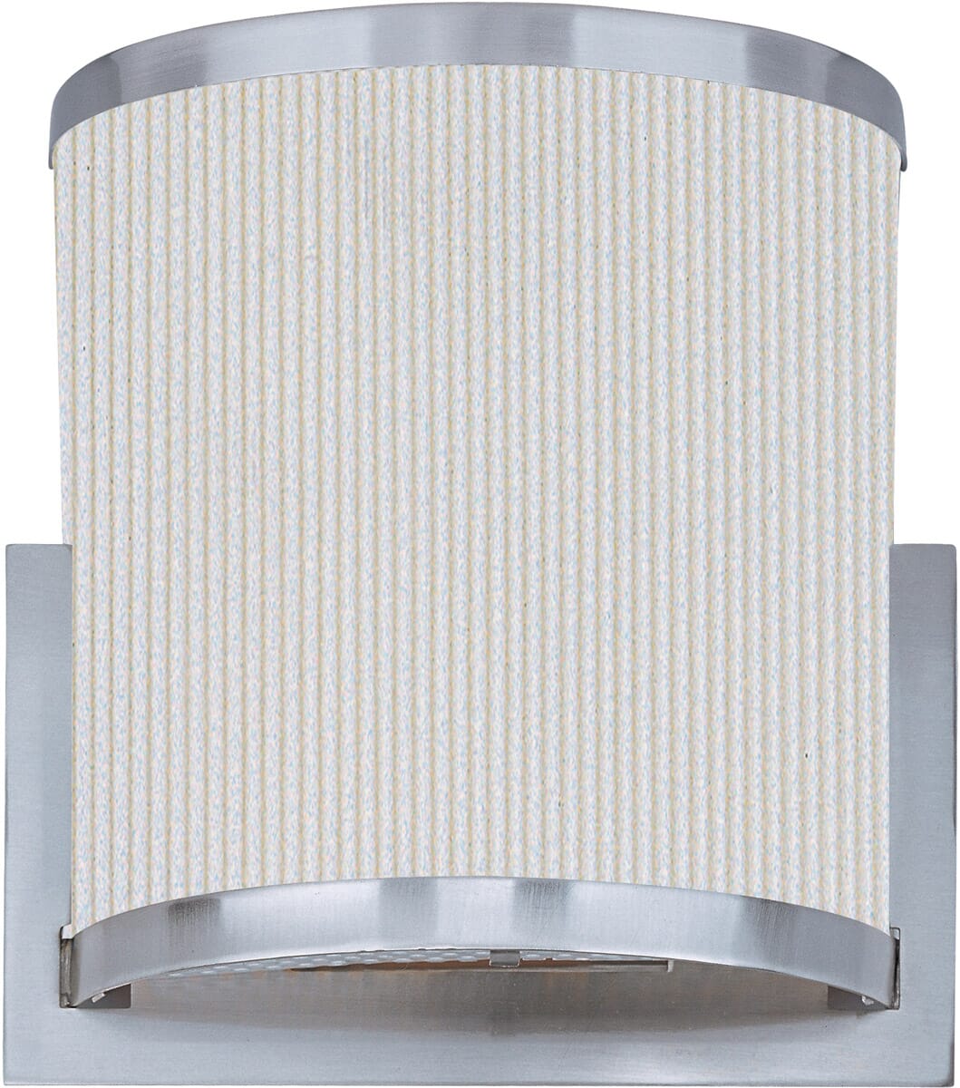 ET2 Elements Xenon Wall Light in Satin Nickel & White Pleat Shade