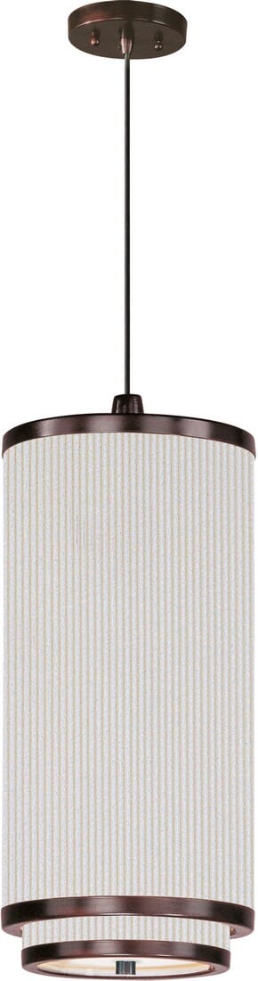 ET2 Elements 9.75" White Pleat Shade Mini Pendant in Oil Rubbed Bronze