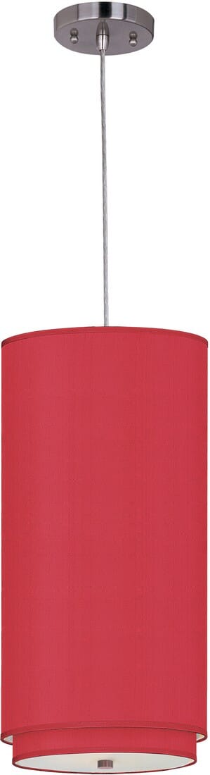 ET2 Elements Crimson Silk Mini Pendant in Satin Nickel