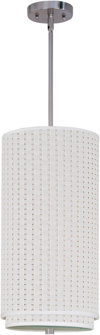 ET2 Elements 9.75" White Weave Mini Pendant in Satin Nickel