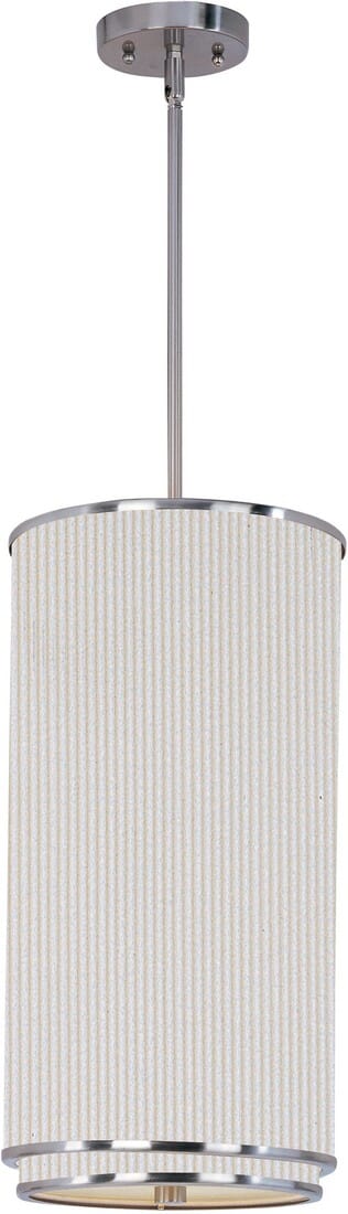 ET2 Elements 9.75" White Pleat Mini Pendant in Satin Nickel