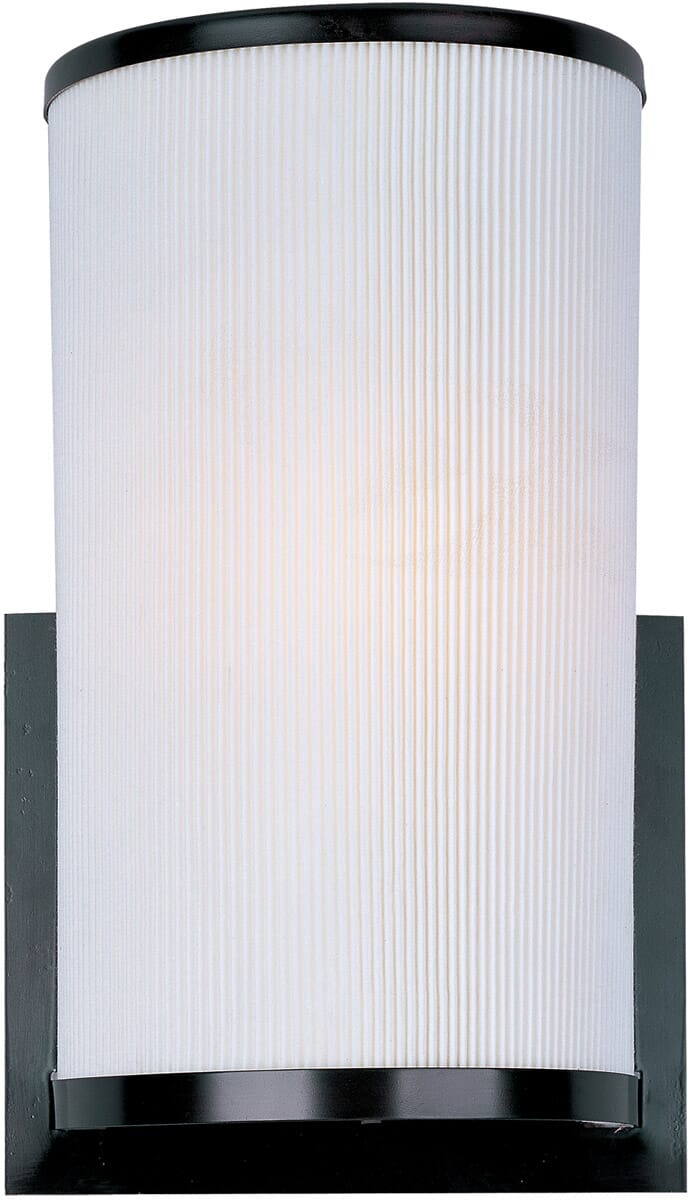 ET2 Elements Fluorescent Wall Light in Bronze & Pleated White Shade