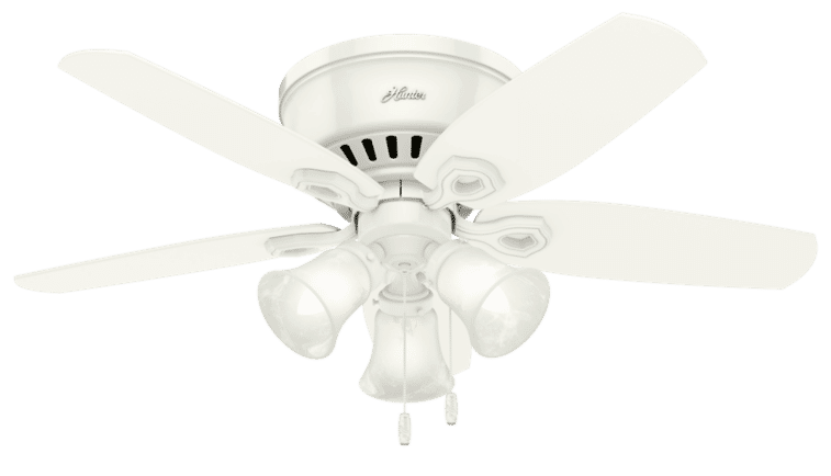 Hunter Builder 3-Light 42" Indoor Flush Mount Ceiling Fan in Snow White