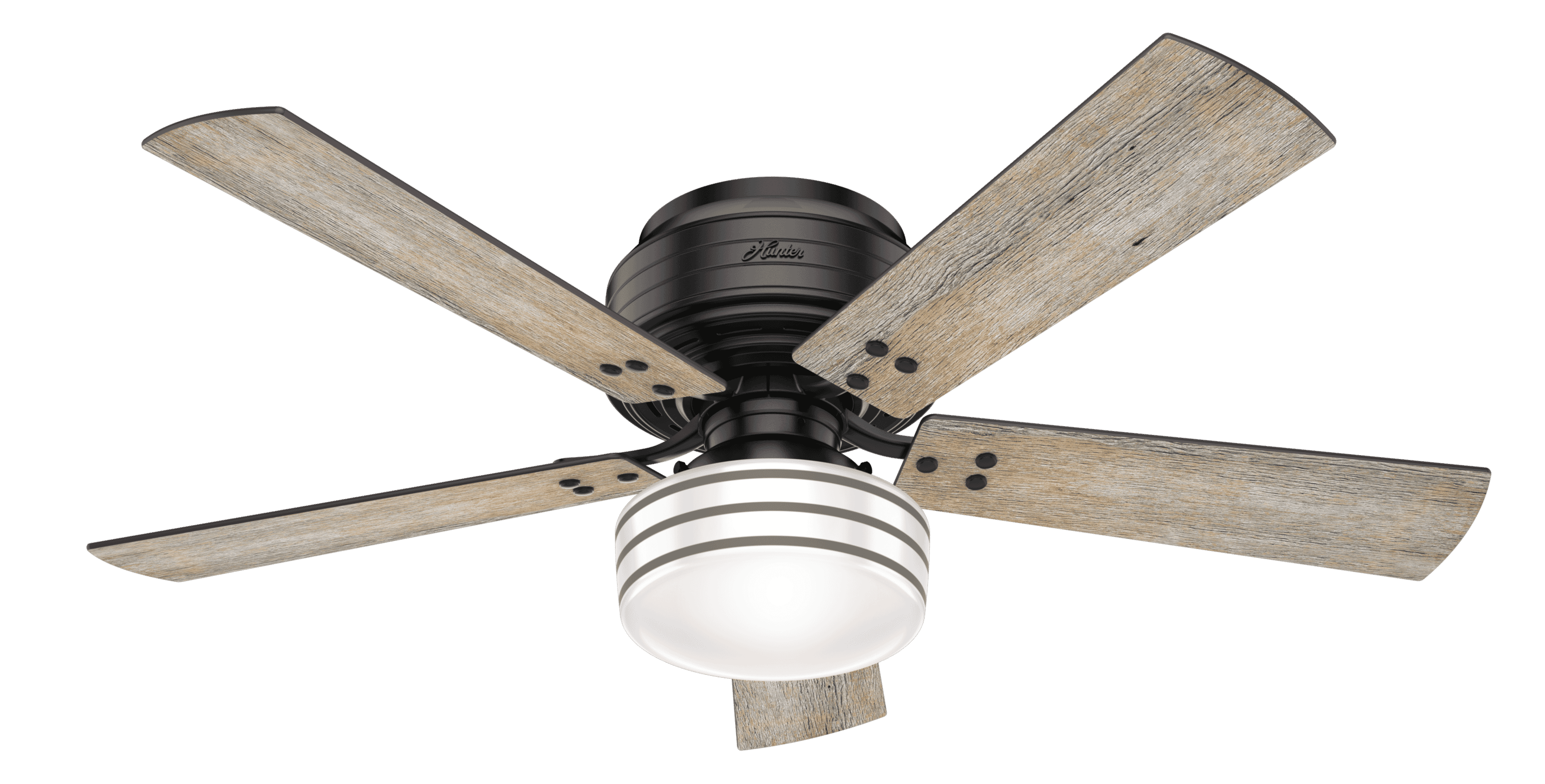 Hunter Cedar Key 52" Indoor/Outdoor Flush Mount Ceiling Fan in Matte Black