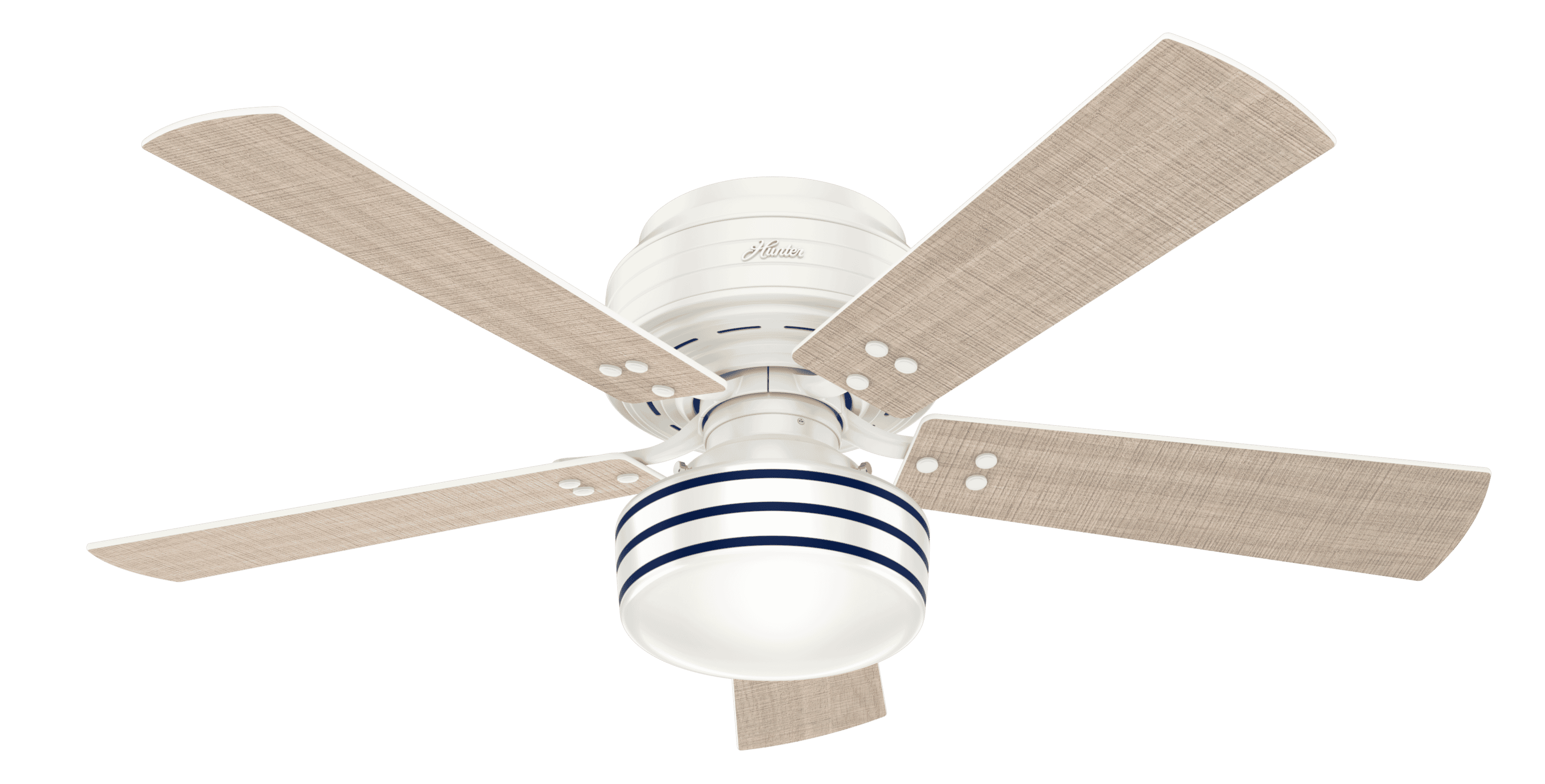 Hunter Cedar Key 52" Indoor/Outdoor Flush Mount Ceiling Fan in Fresh White