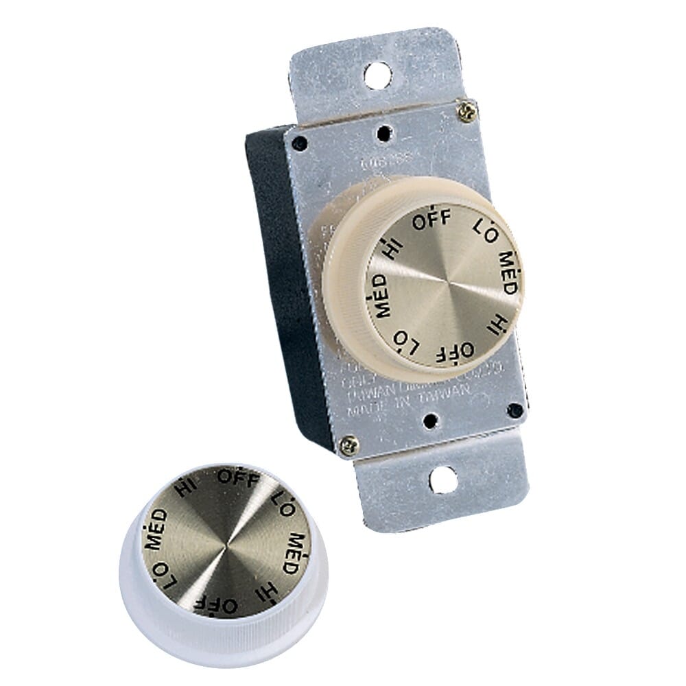 Monte Carlo 3-Speed Rotary Wall Control in Ivory and White