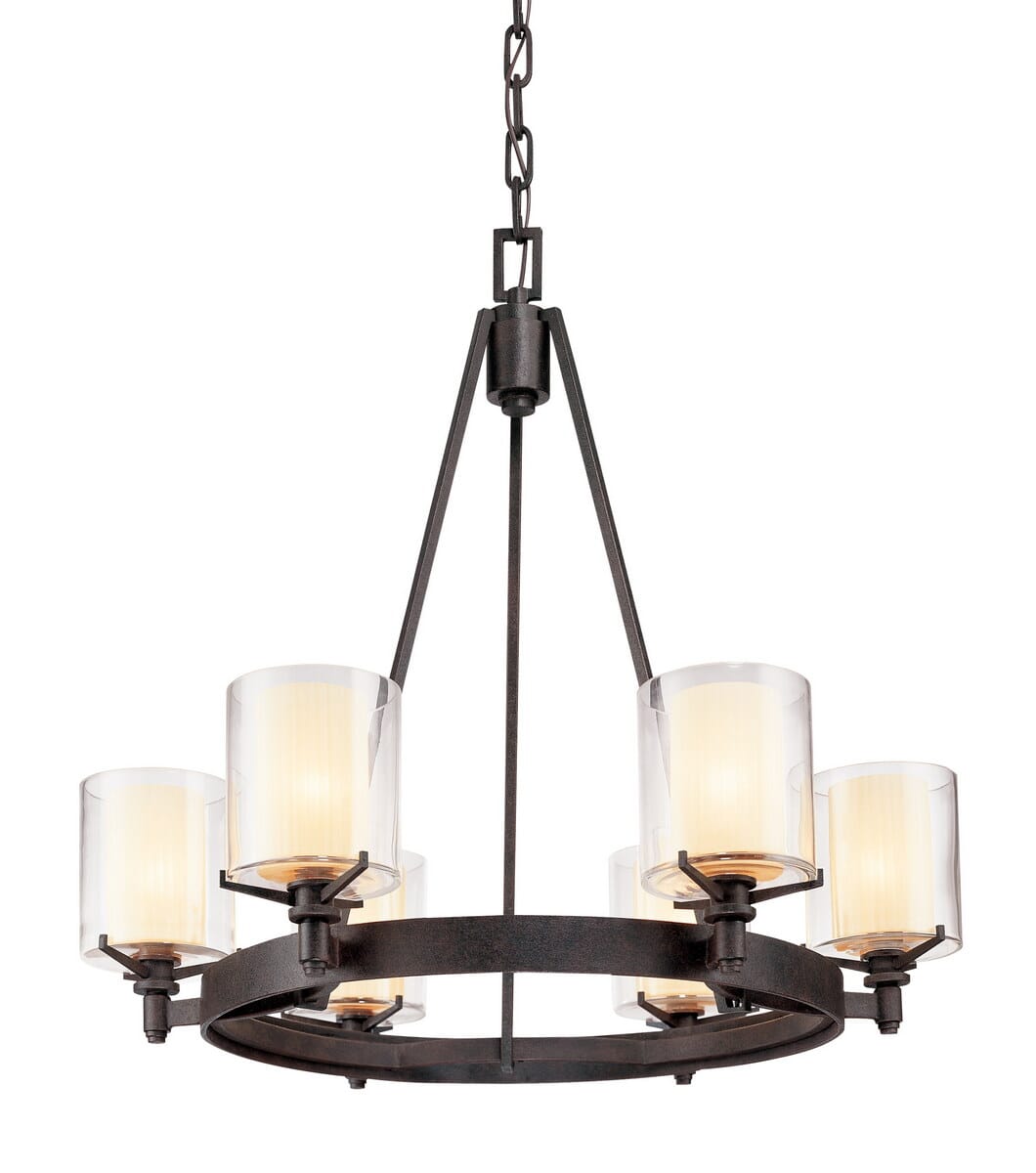 Troy Arcadia 6-Light Chandelier in French Iron