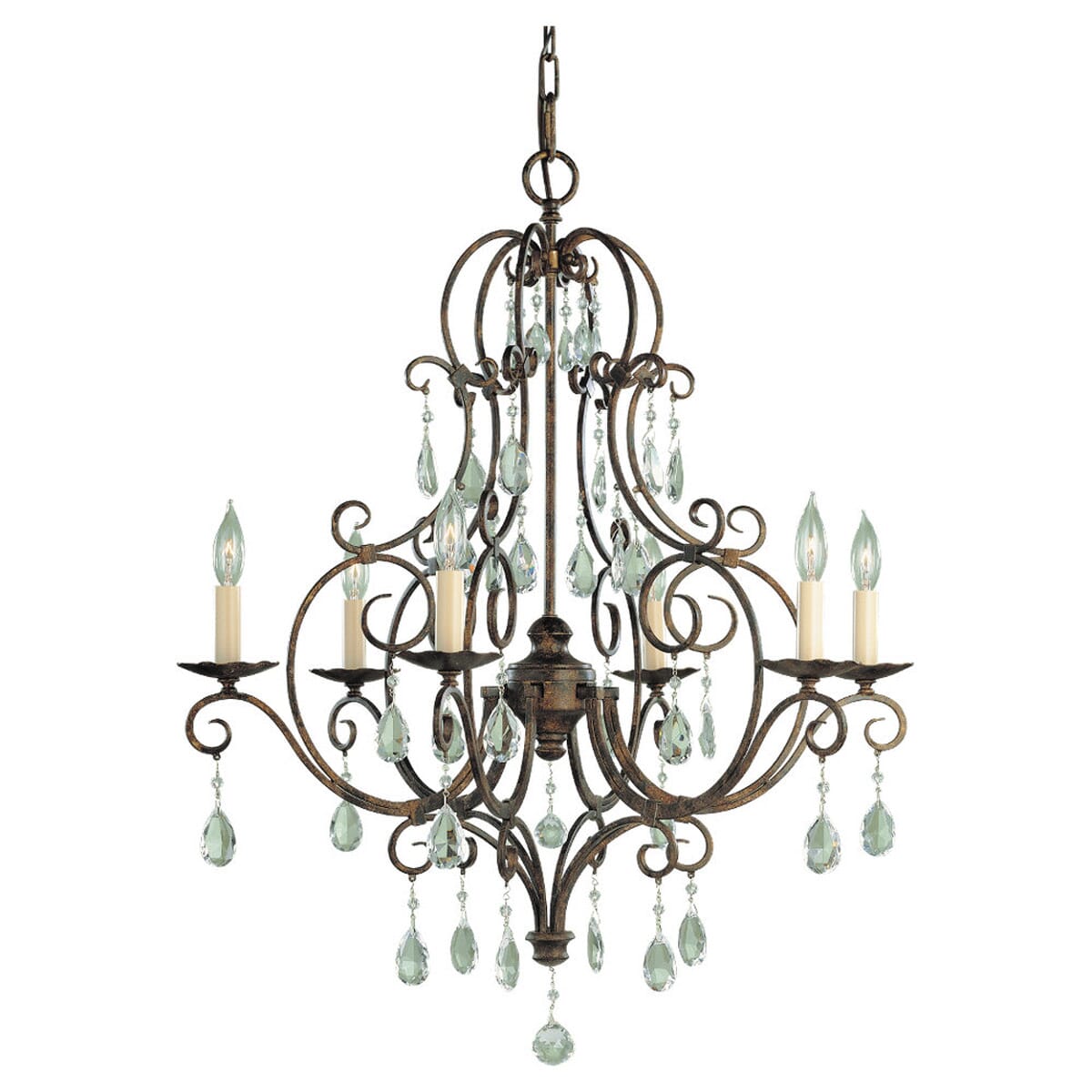 Feiss Chateau Collection 6-Light Chandelier in Bronze Finish