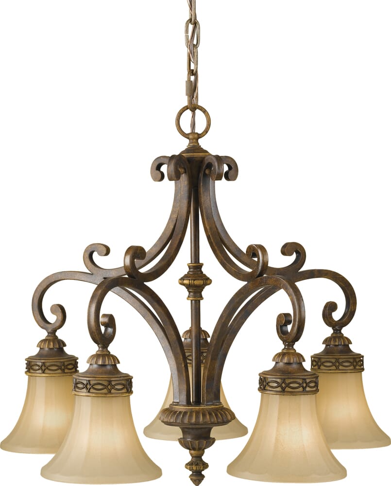 Sea Gull Drawing Room 5-Light Kitchen Chandelier in Walnut