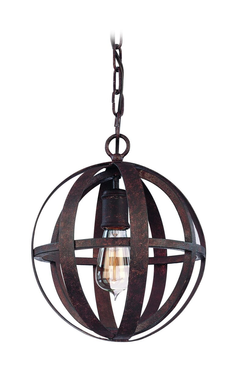 Troy Flatiron 12" Pendant Light in Weathered Iron