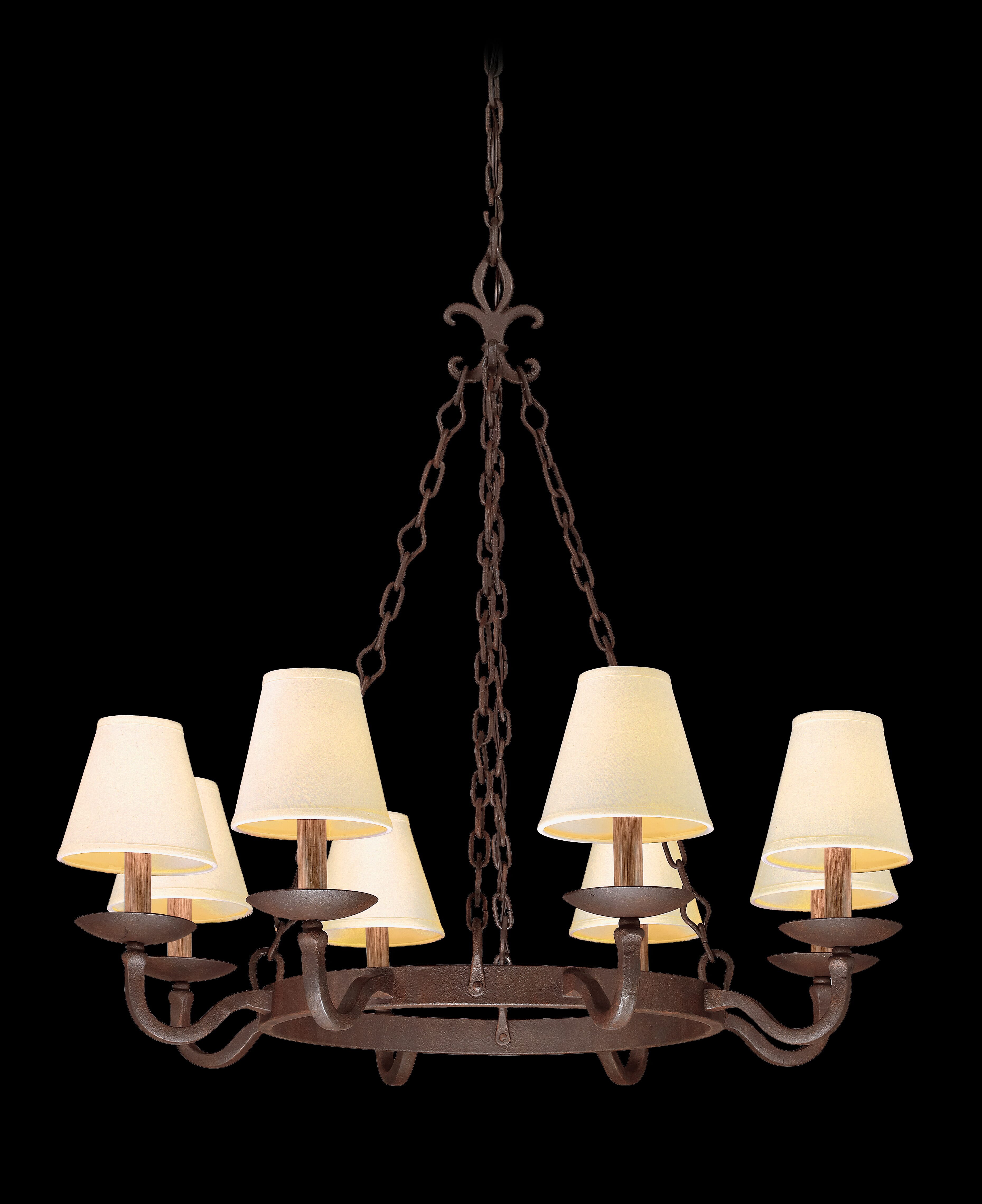 Troy Lyon 8-Light Chandelier in Burnt Sienna