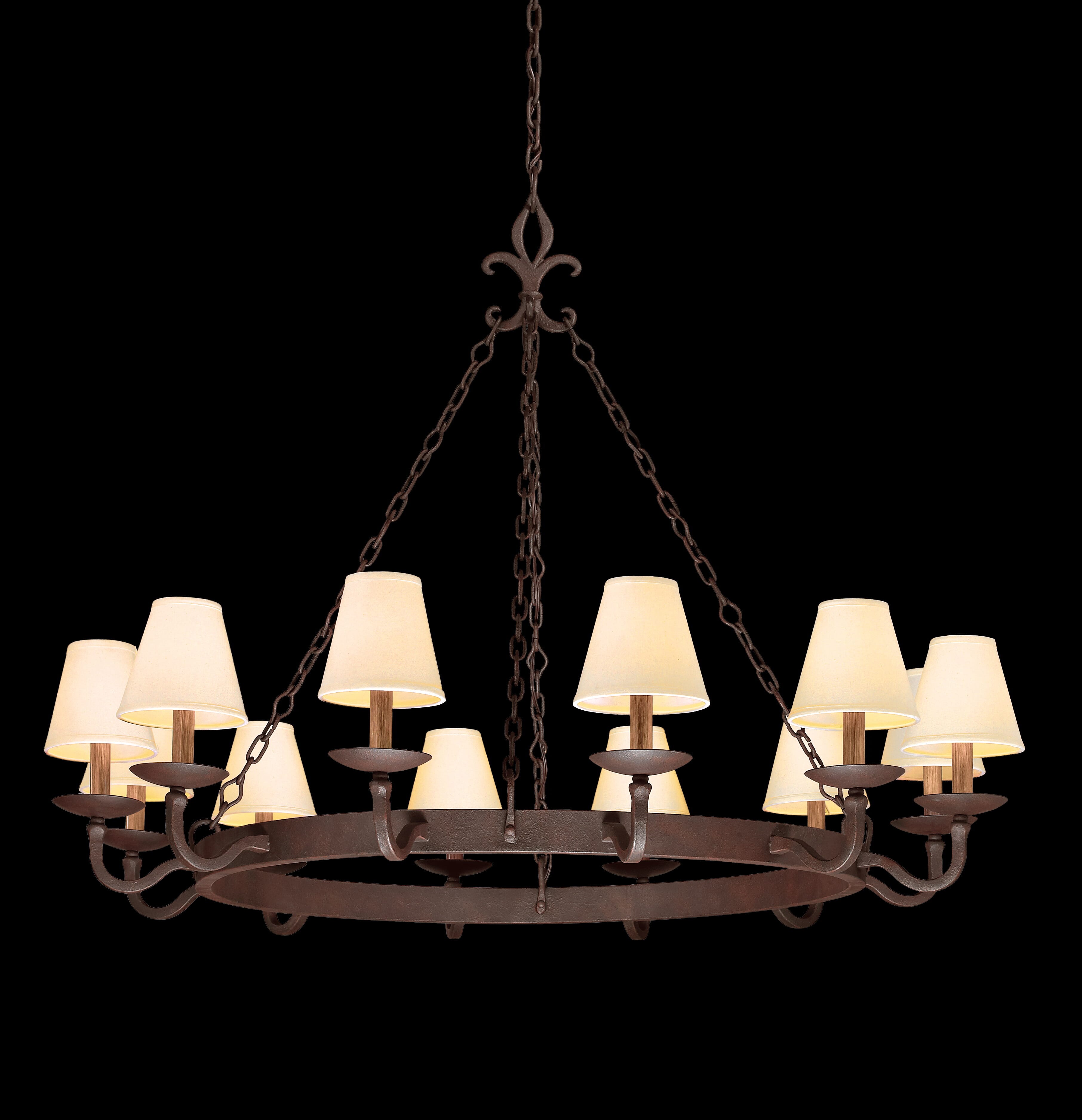 Troy Lyon 12-Light Chandelier in Burnt Sienna