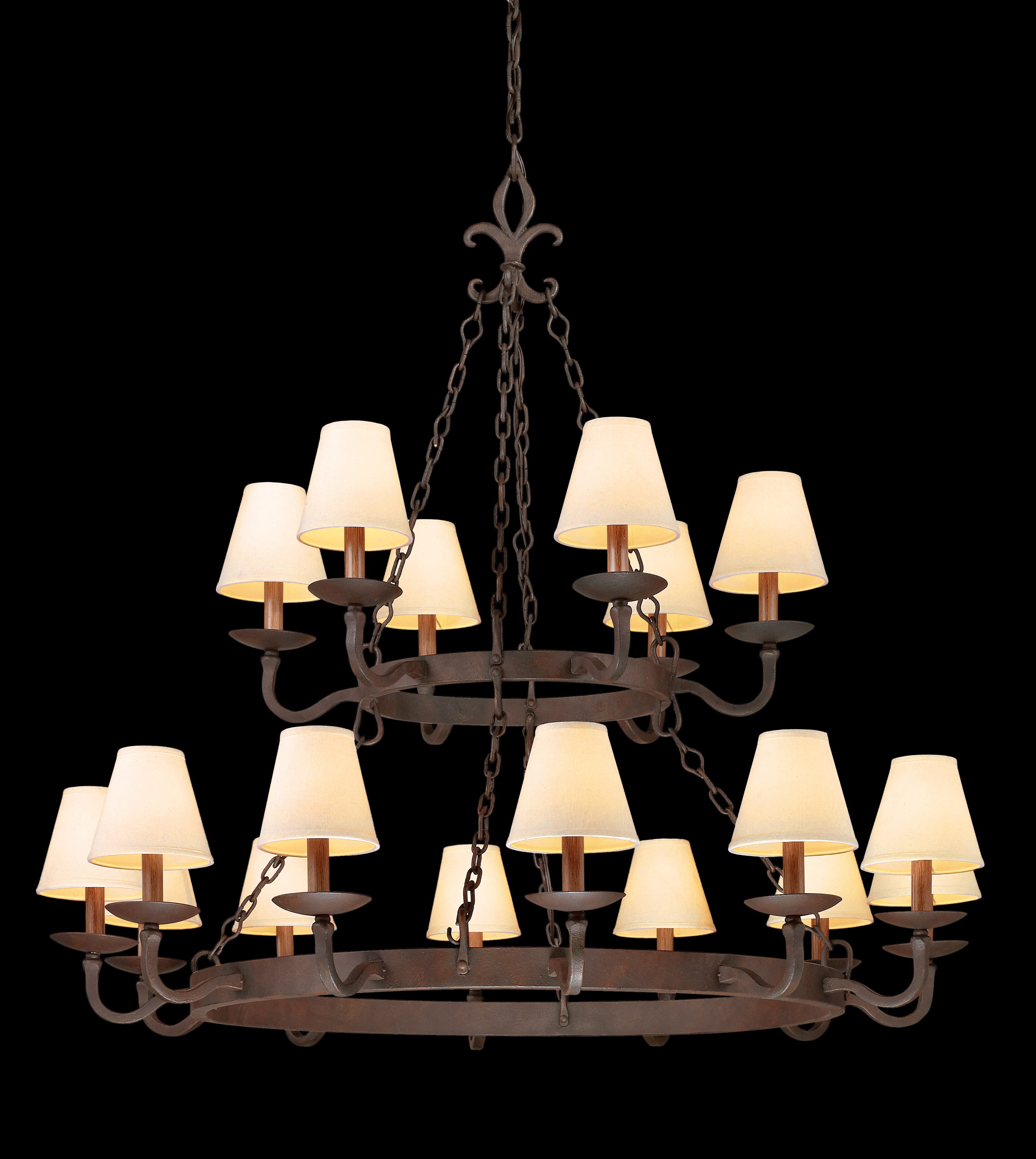 Troy Lyon 18-Light Chandelier in Burnt Sienna