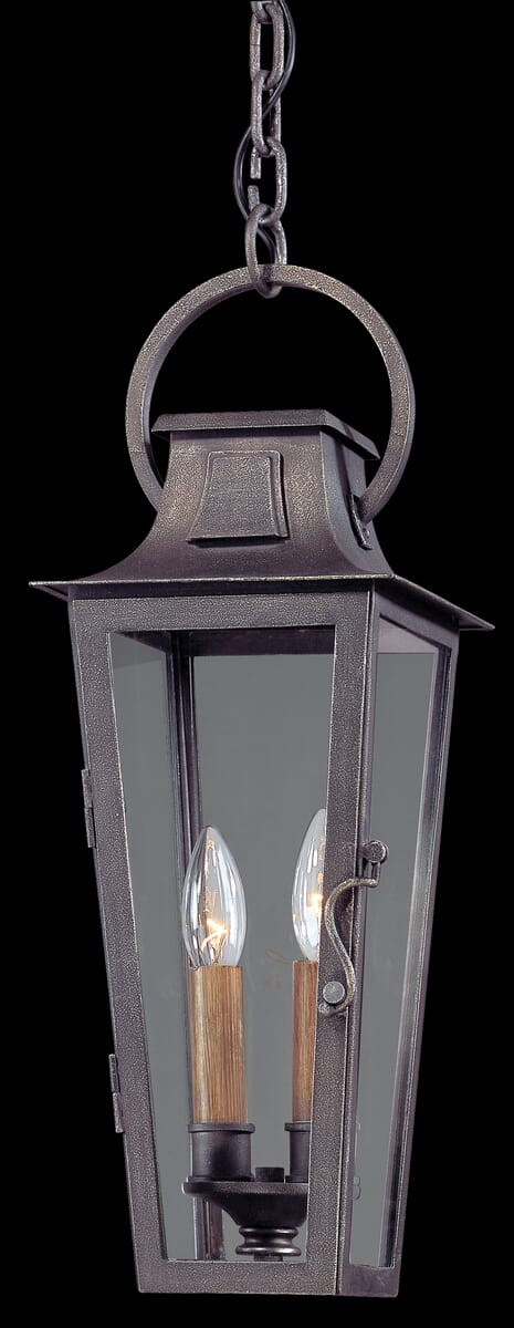 Troy Parisian Square 2-Light 21" Pendant Light in Aged Pewter