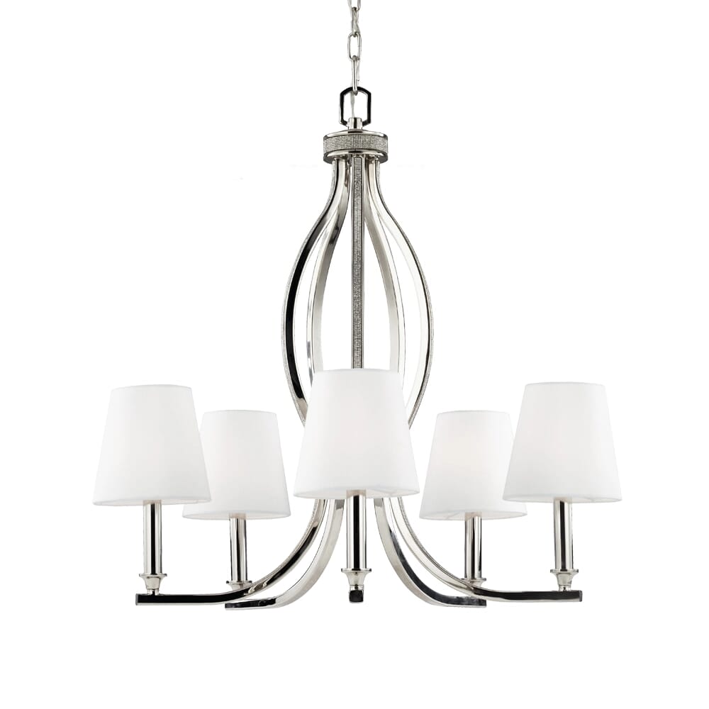 Feiss Pave 5-Light Chandelier in Polished Nickel