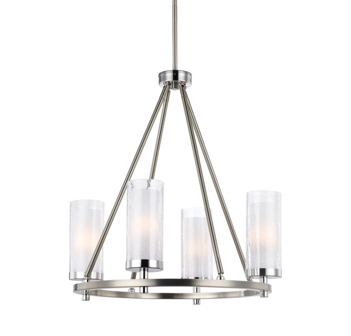 Feiss Jonah 4-Light Chandelier in Satin Nickel / Chrome