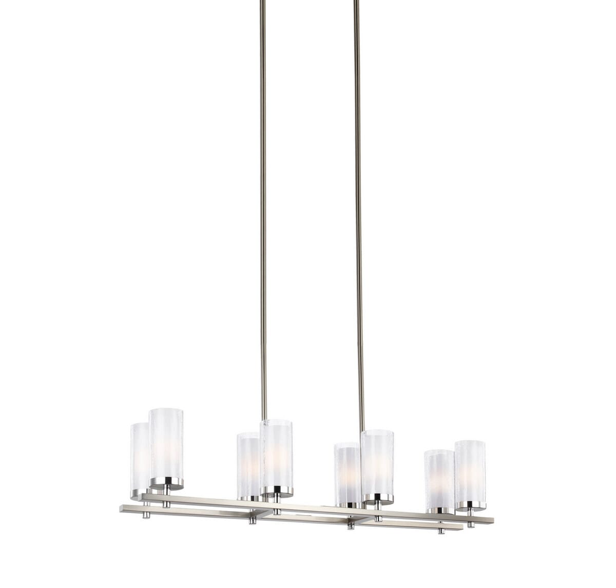 Feiss Jonah 8-Light Island Chandelier in Satin Nickel / Chrome