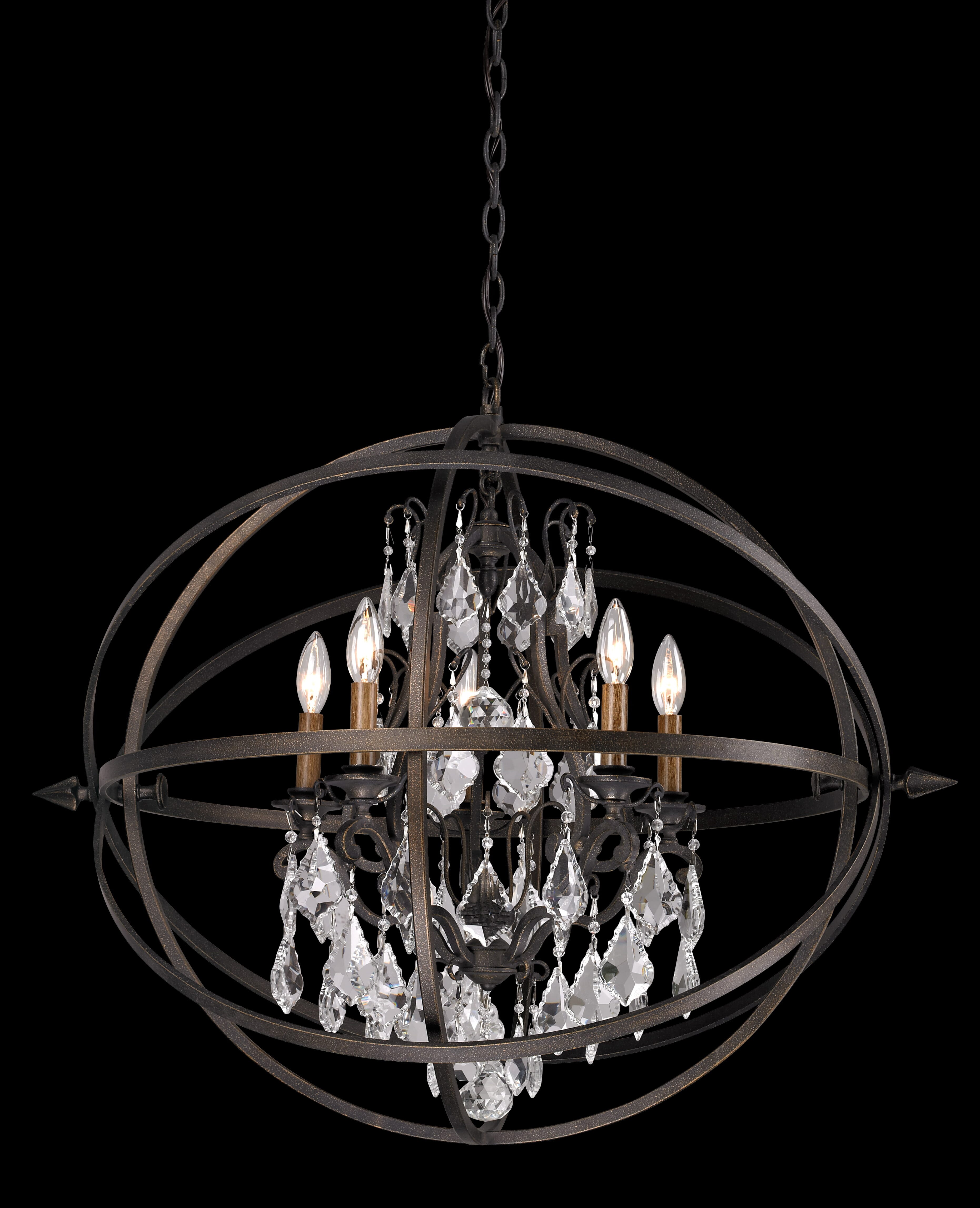 Troy Byron 5-Light Chandelier in Vintage Bronze