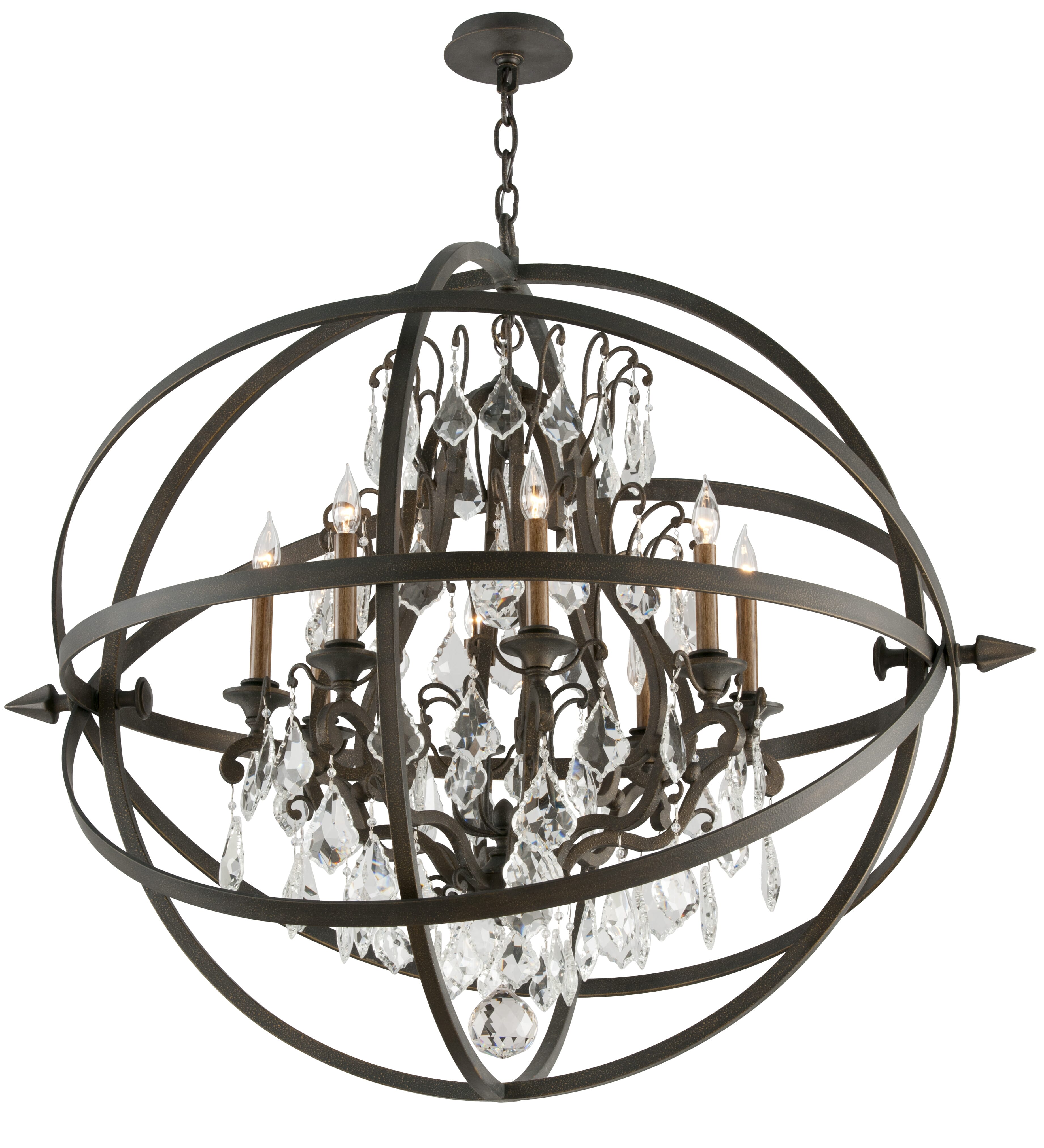 Troy Byron 8-Light Chandelier in Vintage Bronze