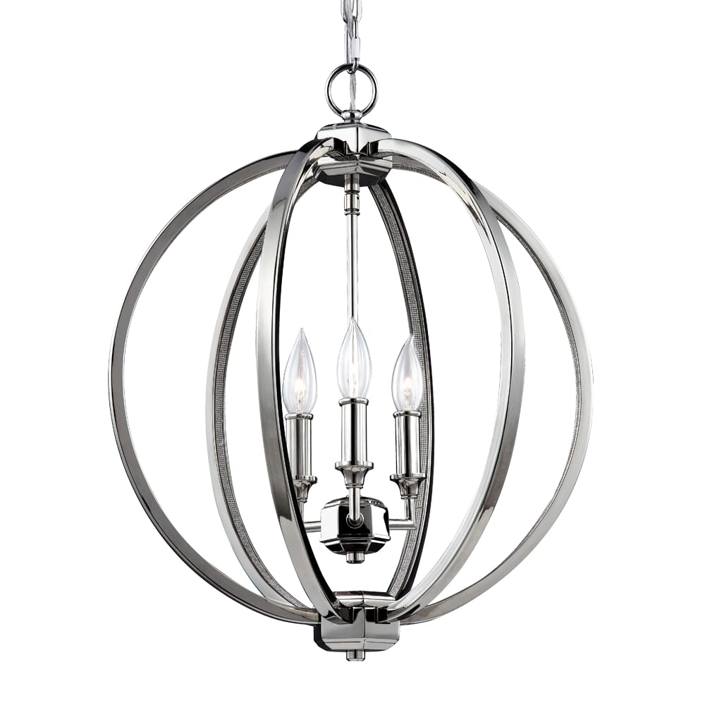 Feiss Corinne Medium Pendant Light in Polished Nickel