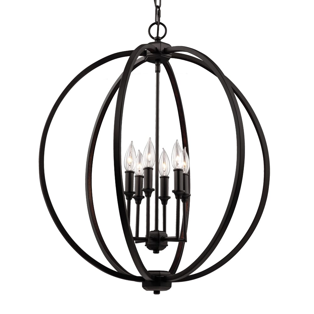 Feiss Corinne 6-Light Pendant in Oil Rubbed Bronze