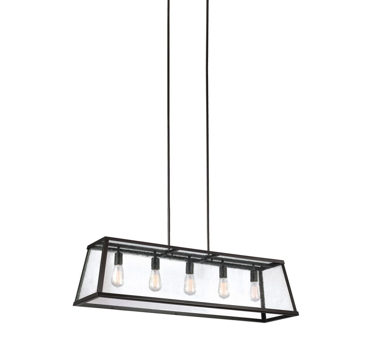 Feiss Harrow 5-Light Linear Chandelier in Oil Rubbed Bronze