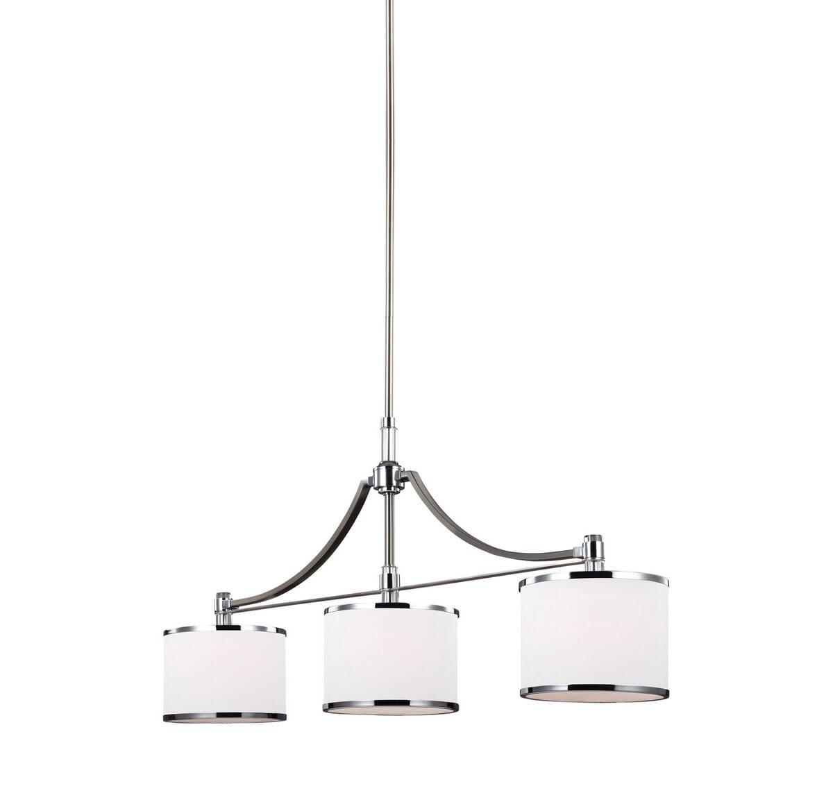 Feiss Prospect Park 3-Light Island Chandelier in Satin Nickel / Chrome