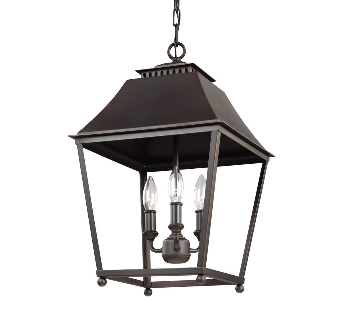 Feiss Galloway 3-Light Indoor Foyer Pendant in Dark Antique Copper