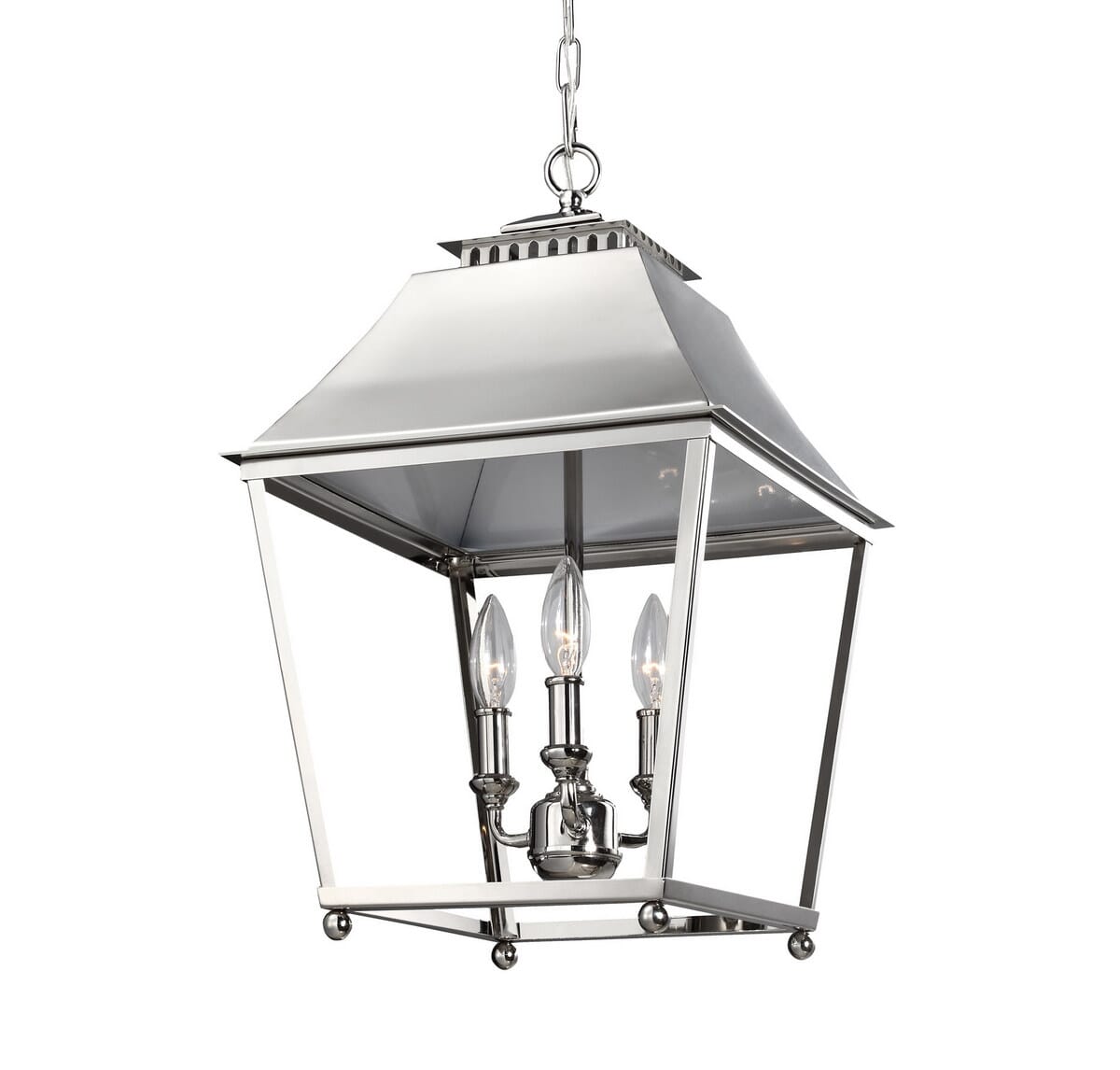 Feiss Galloway 3-Light Indoor Foyer Pendant in Polished Nickel