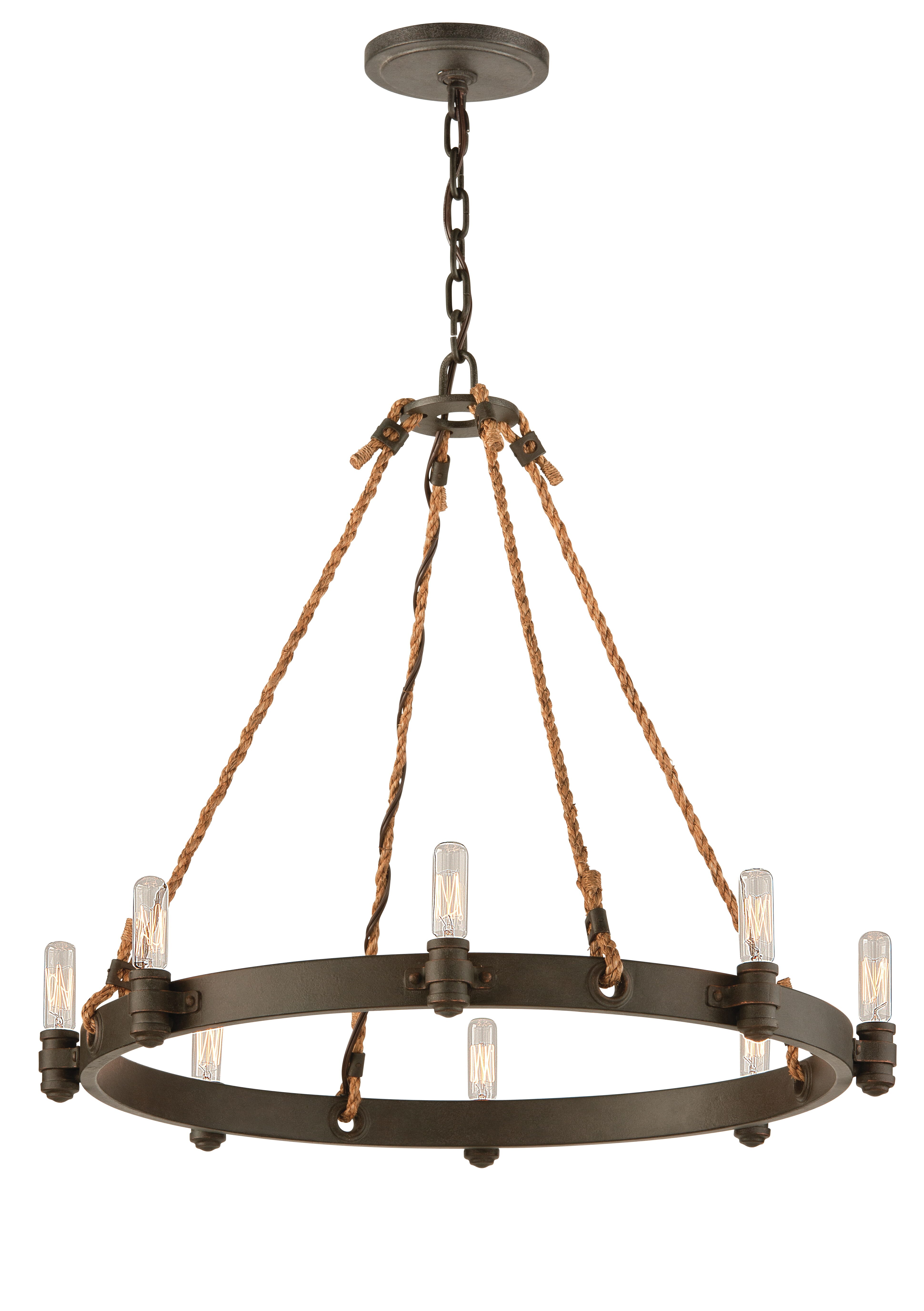 Troy Pike Place 8-Light 23" Pendant Light in Shipyard Bronze