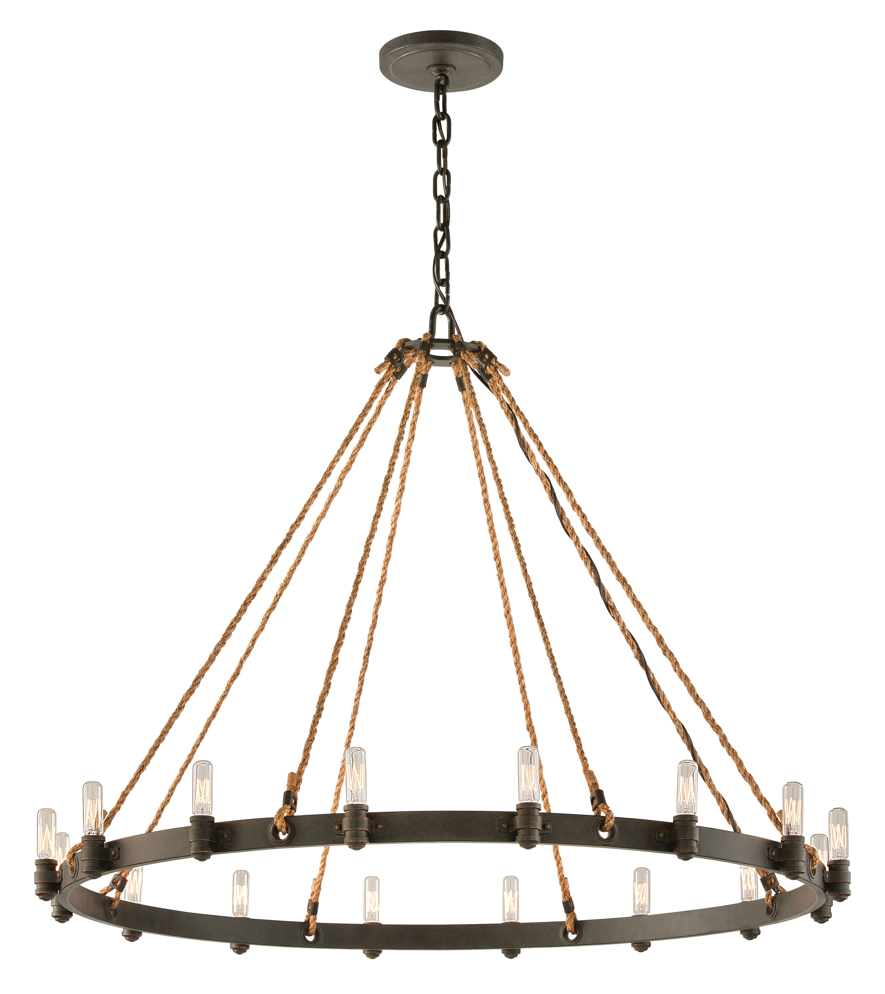 Troy Pike Place 16-Light 33" Pendant Light in Shipyard Bronze