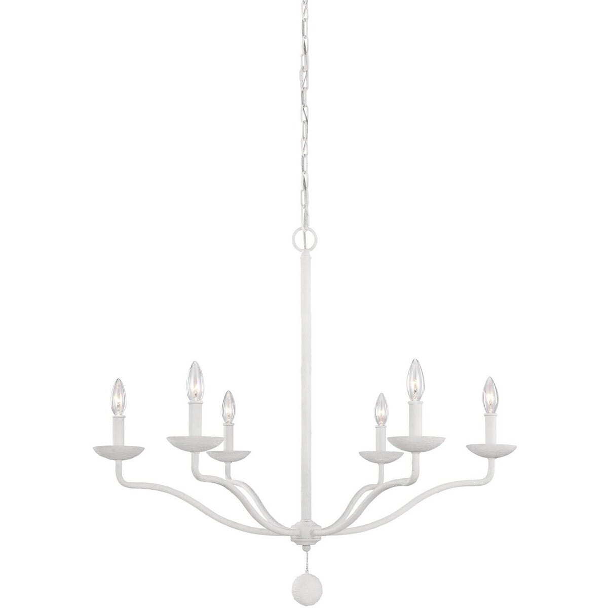 Feiss Annie 32.5" 6-Light Chandelier in Plaster White