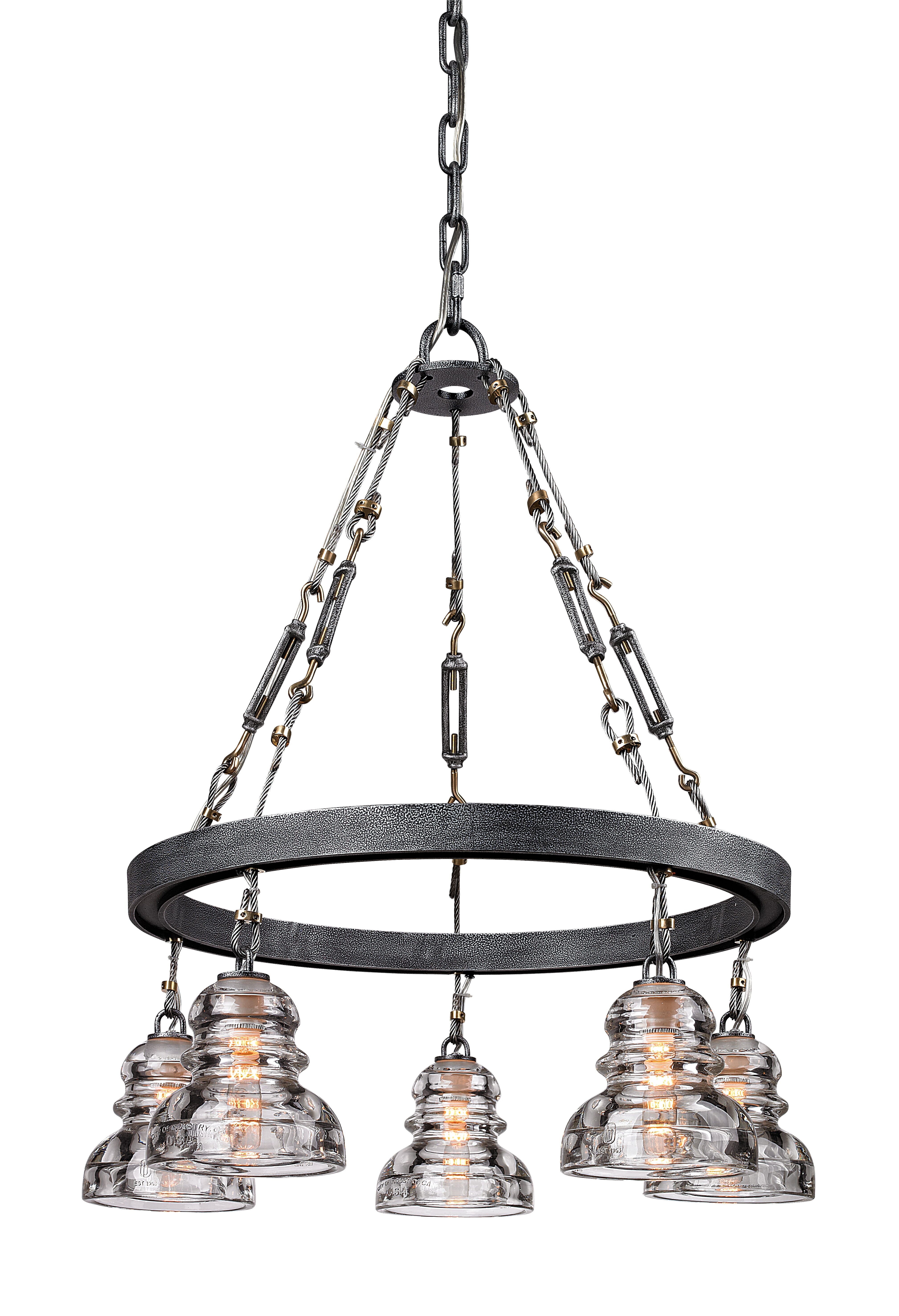 Troy Menlo Park 5-Light Chandelier in Old Silver