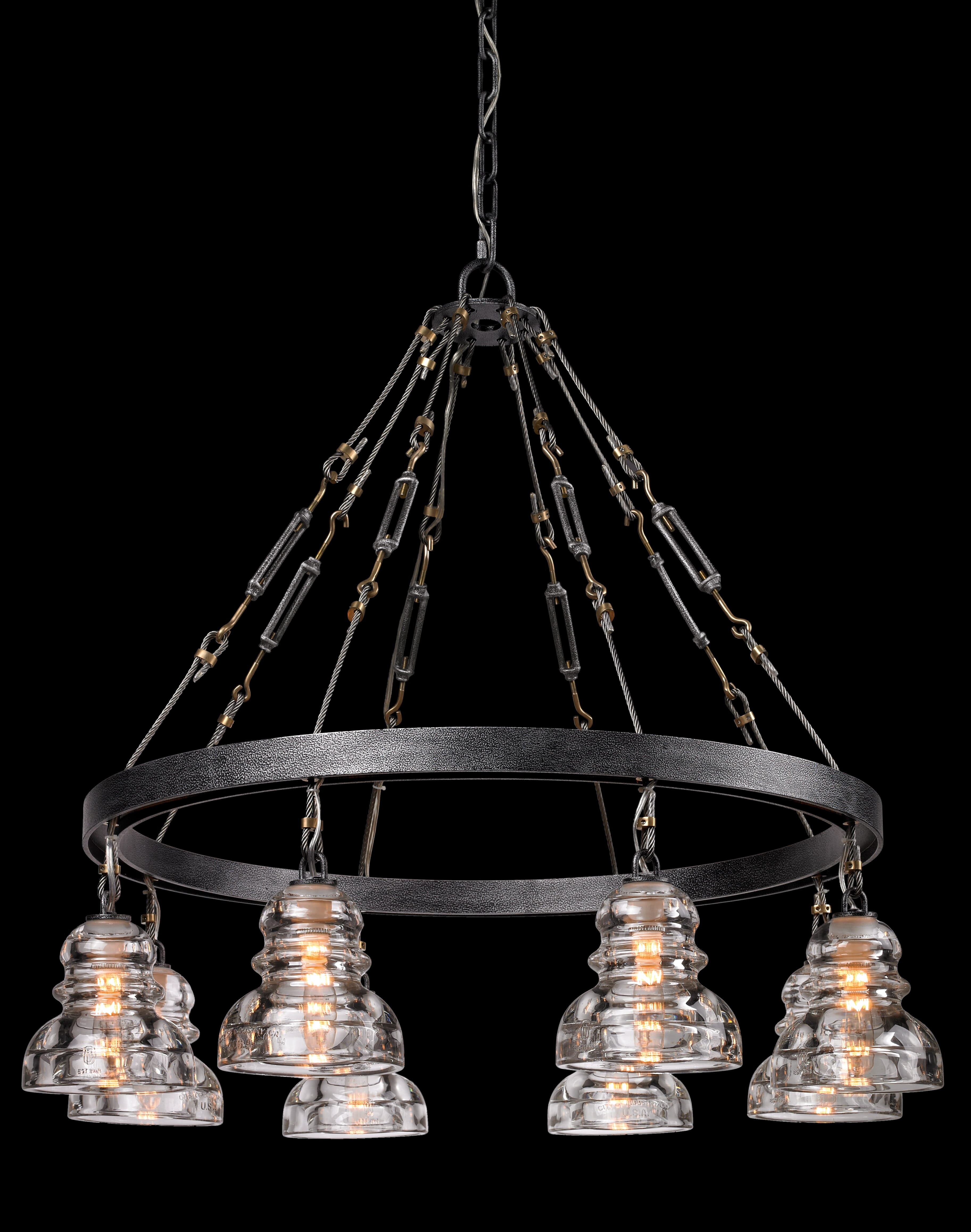 Troy Menlo Park 8-Light Chandelier in Old Silver